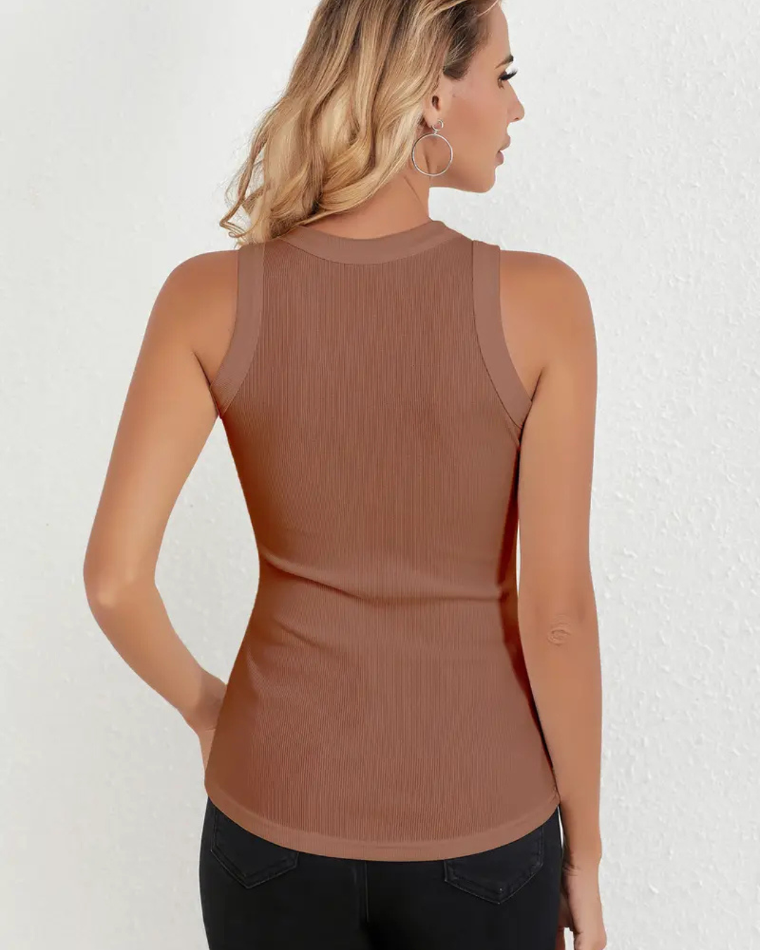 Camisola Sem Mangas para Mulher em Tecido Canelado (EM PROMOÇÃO 2X1)