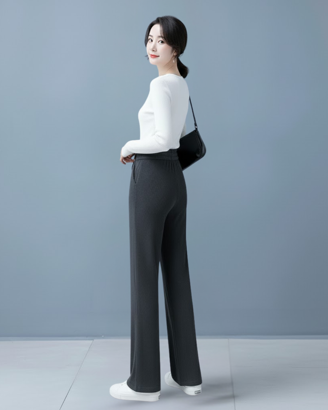 Calças Largas de Veludo Casuais para Mulher