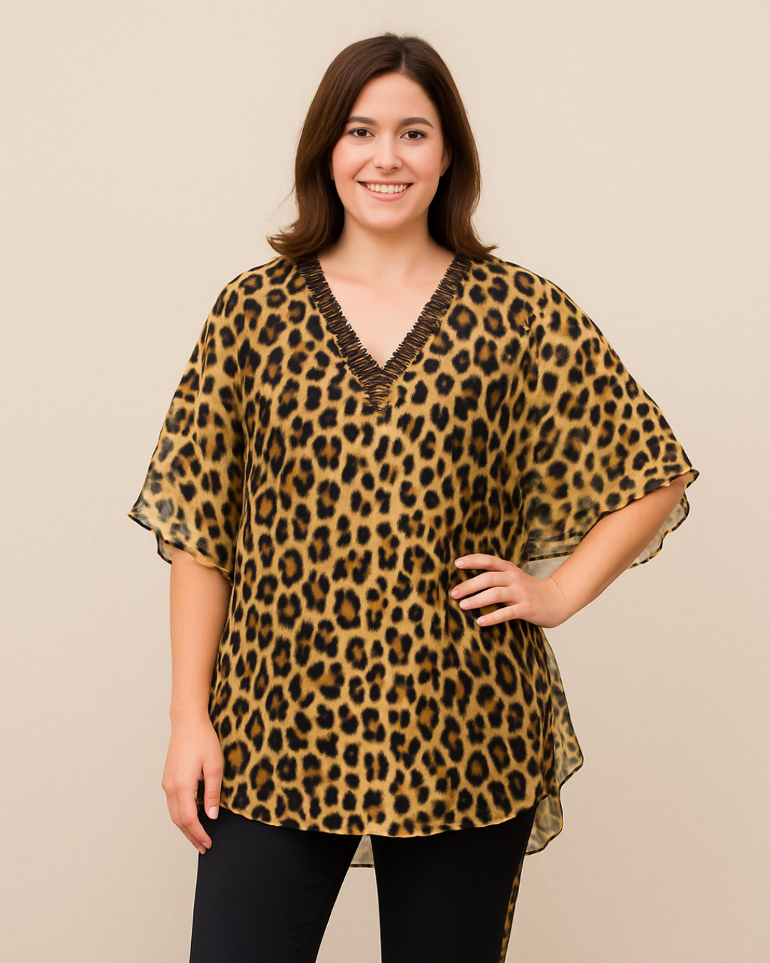 Conjunto de duas peças com estampa de leopardo