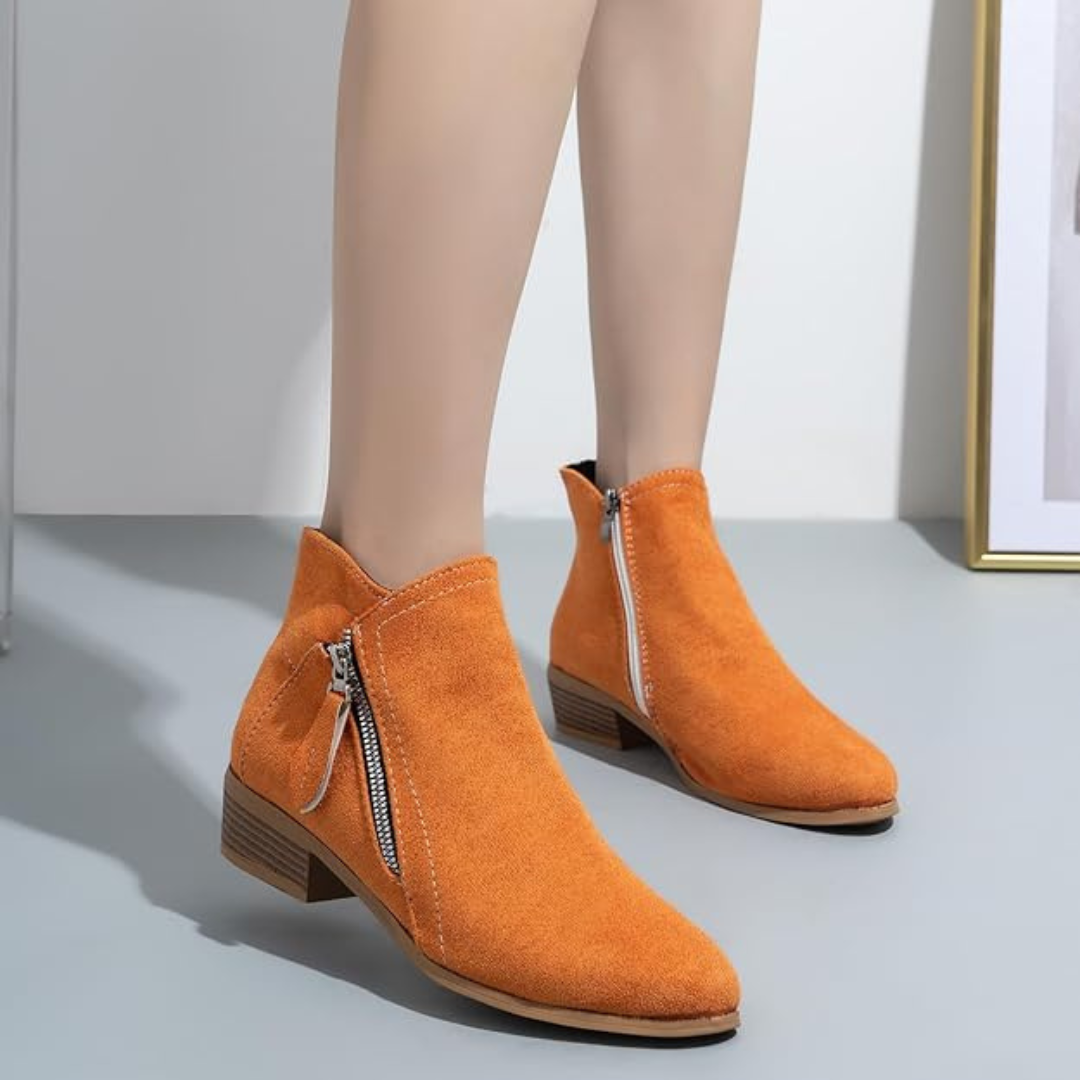 Botas de Cano Médio para Mulher com Fecho de Correr Lateral