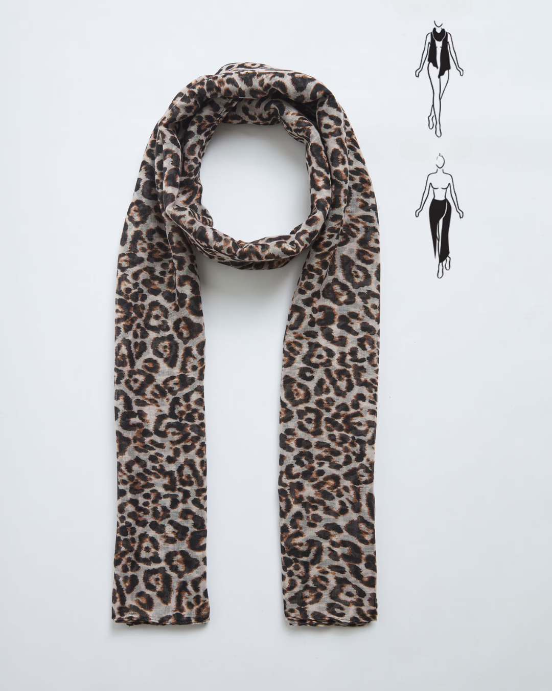 Sarongue com estampado animal com padrão leopardo