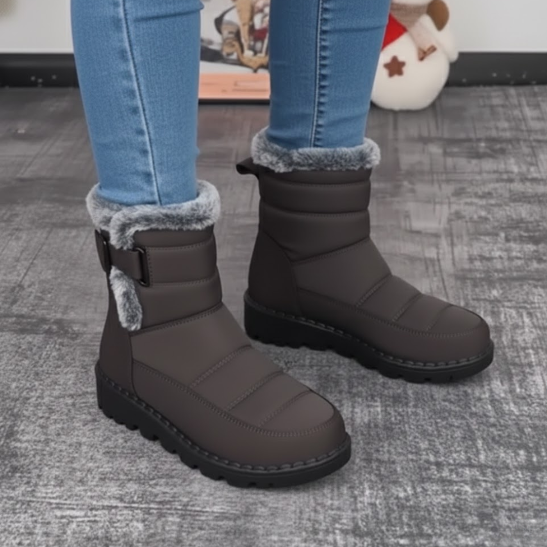 Botas de Neve Impermeáveis com Forro Térmico para Mulher