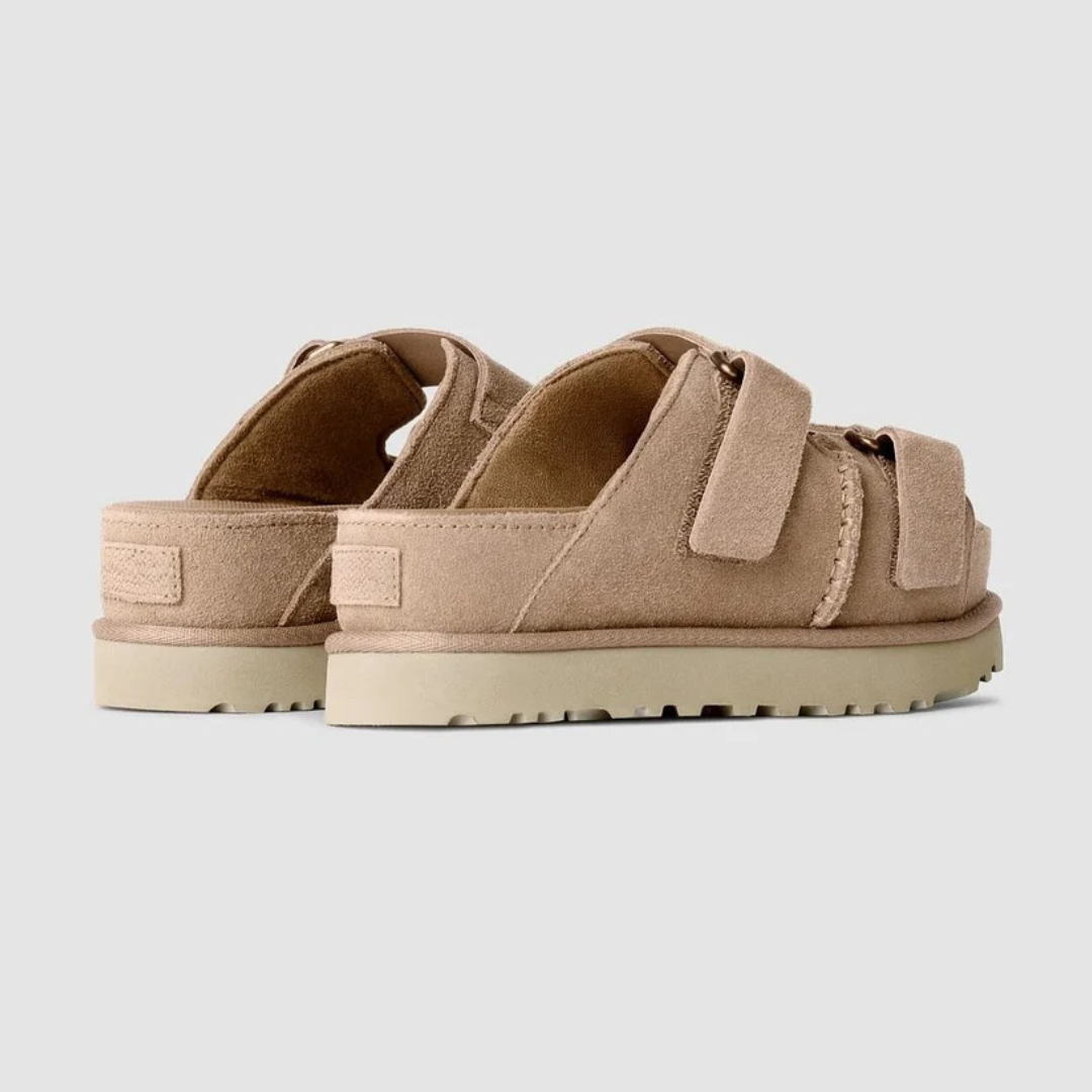 Sandálias com sola antiderrapante e tiras duplas ajustáveis