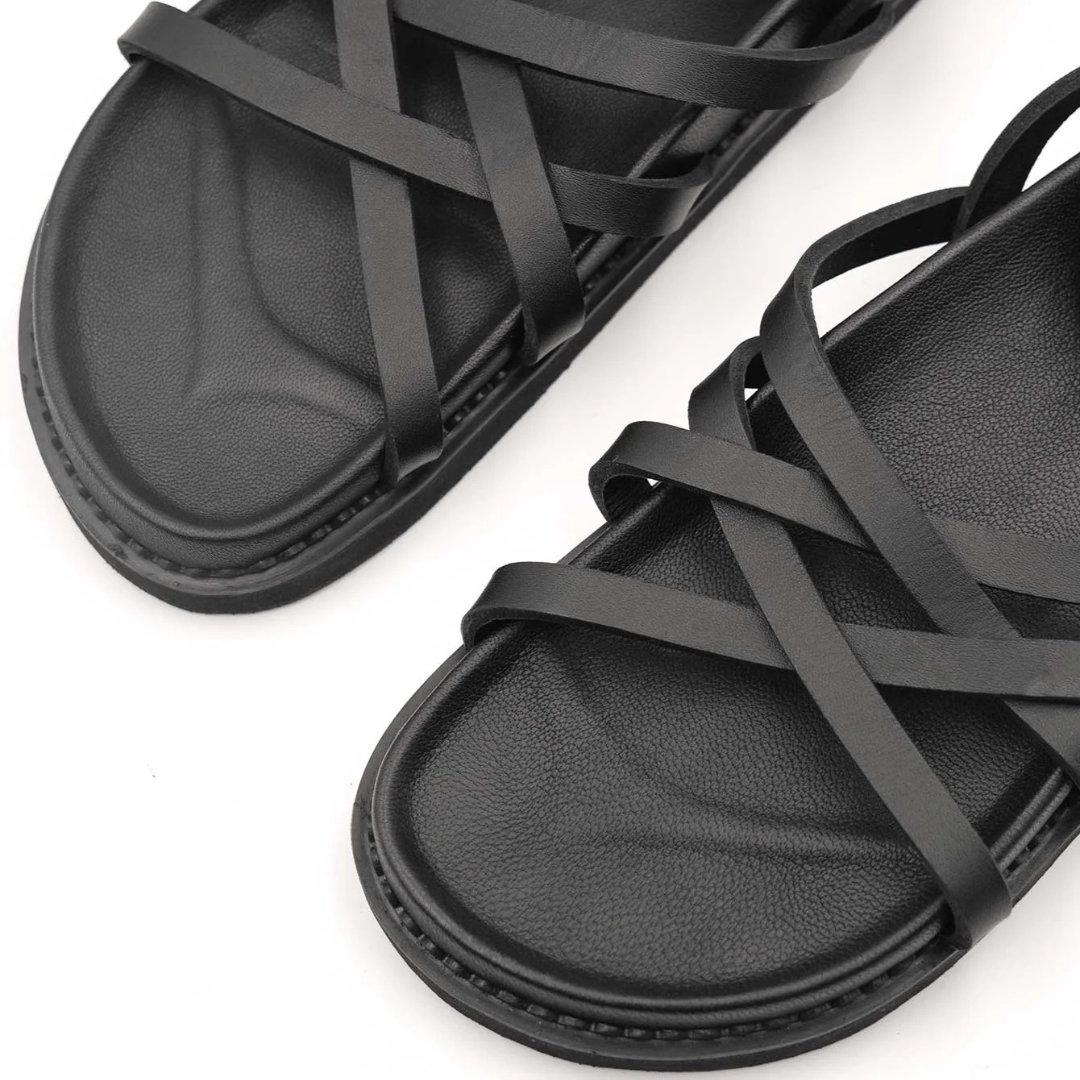 Sandálias de cano baixo com tiras cruzadas