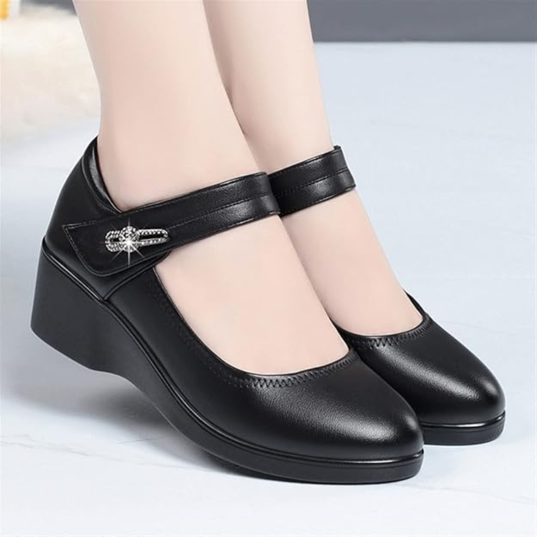 Sapatos de Salto Baixo para Mulher com Design Elegante e Ajuste Confortável