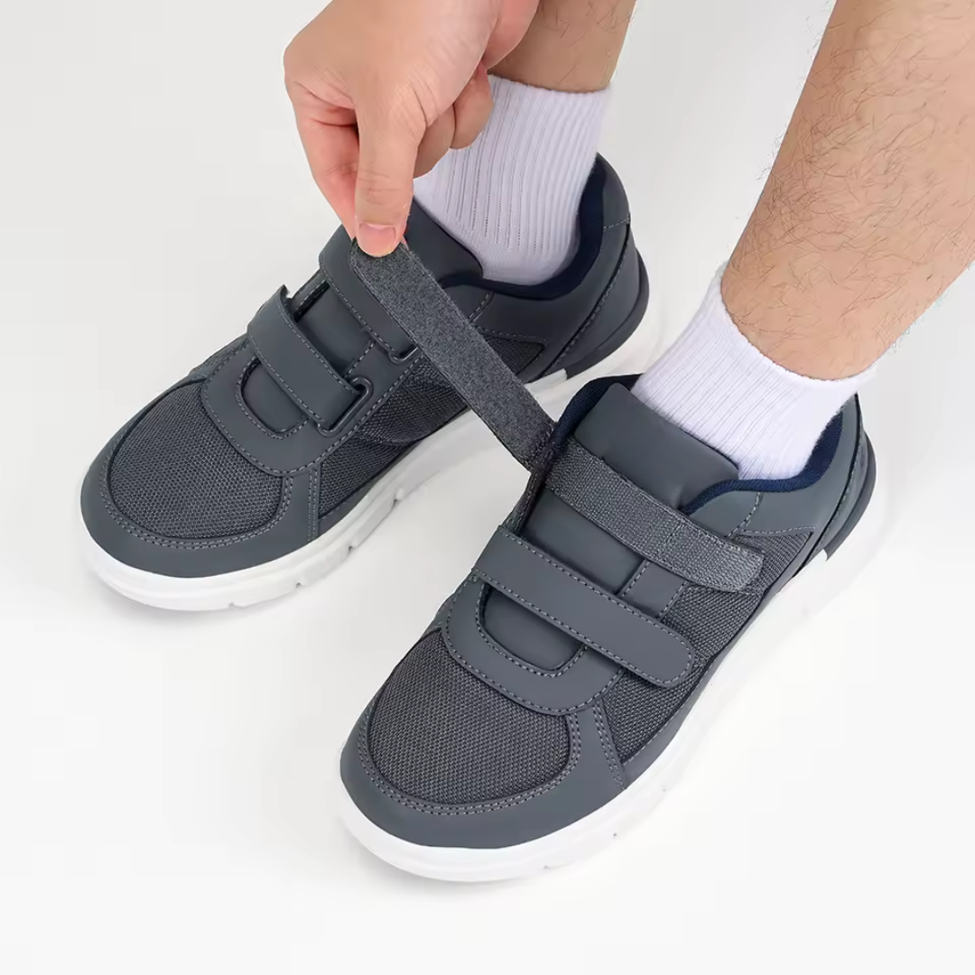 Sapatos desportivos ergonómicos com fechos de gancho e velcro