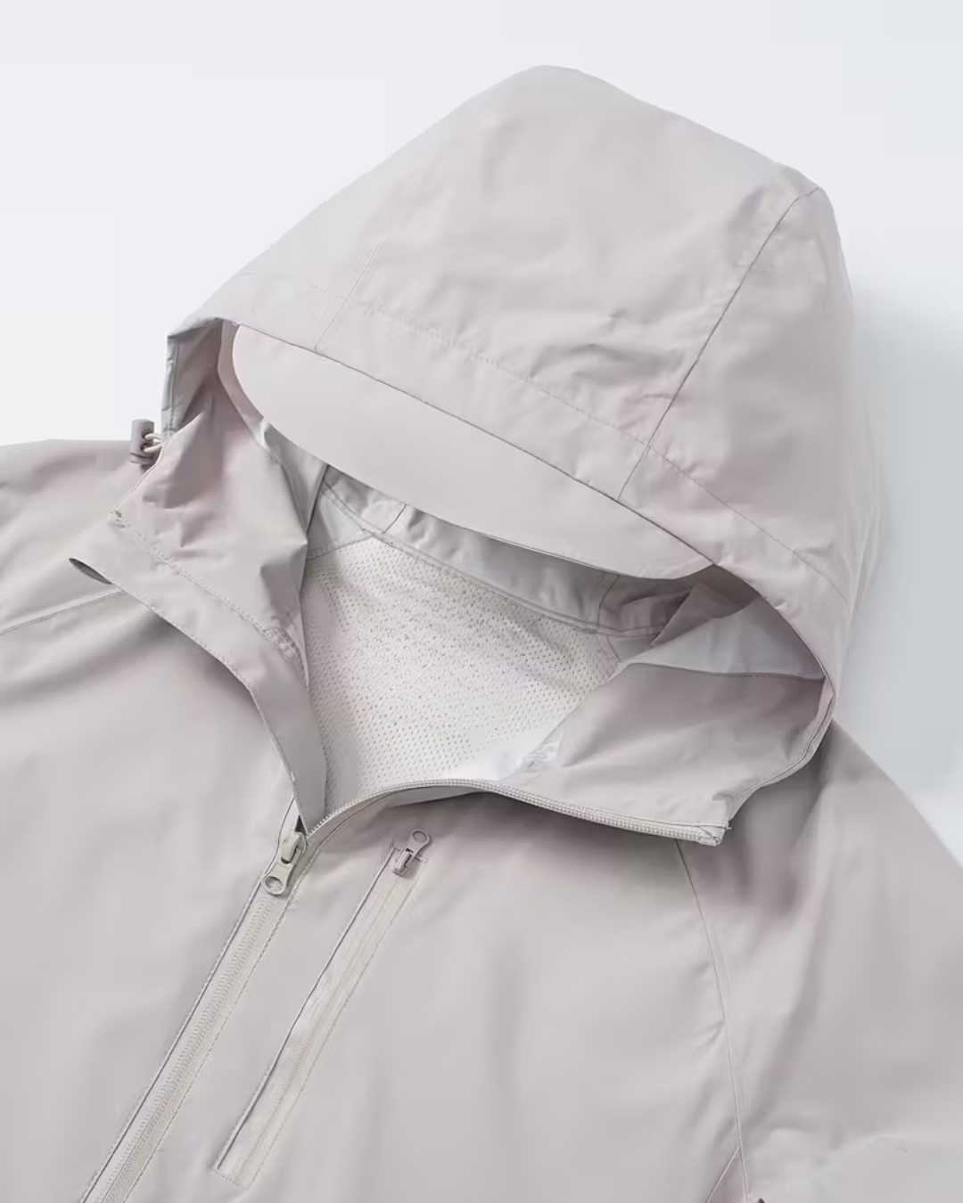 Casaco leve multifuncional impermeável com capuz