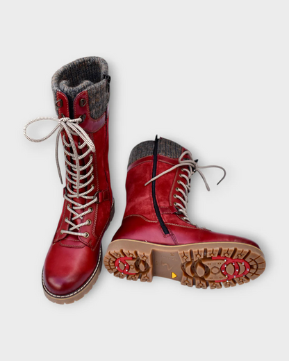 Botas Altas de Couro com Fecho Lateral Unissexo