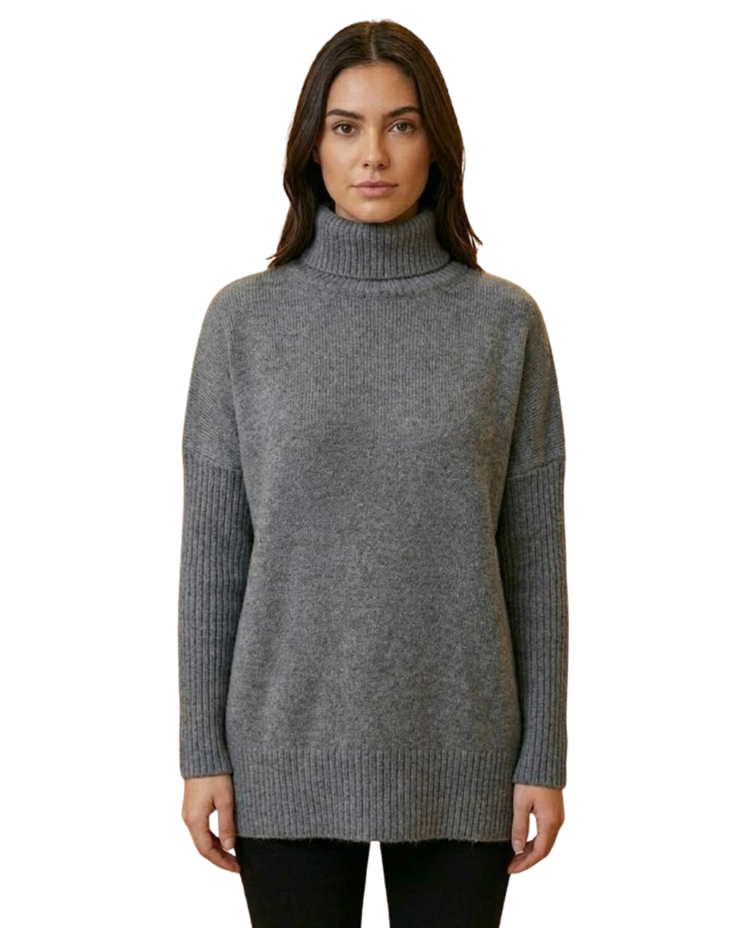 Camisola de gola alta de luxo para mulher