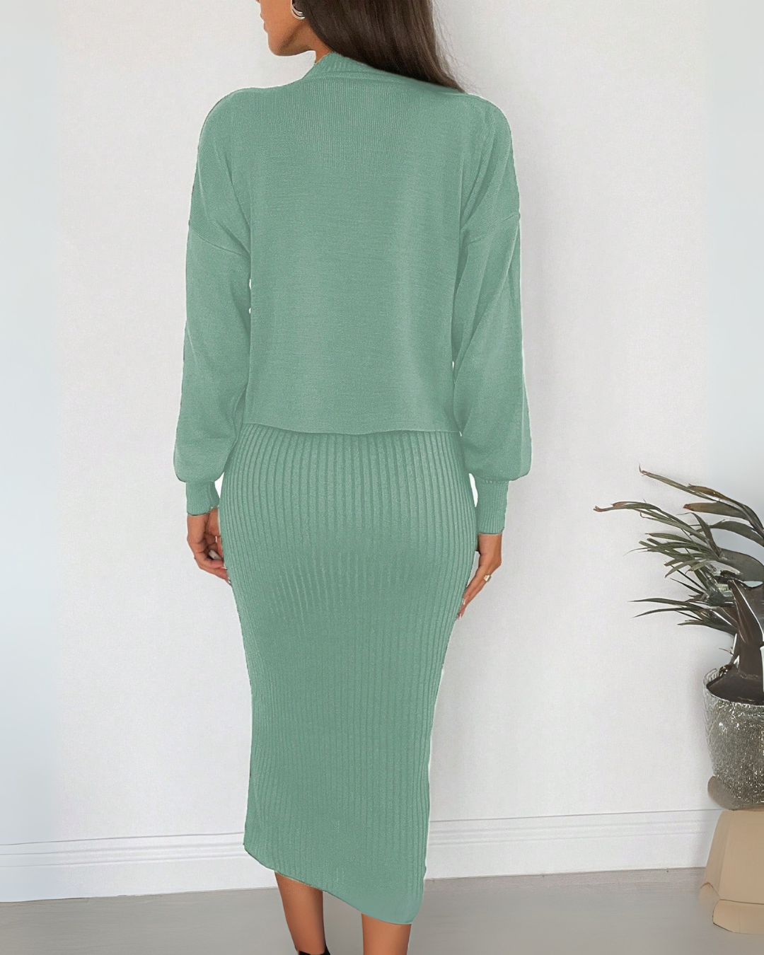 Conjunto de Suéter de Duas Peças Estilo Casual e Versátil para mulher