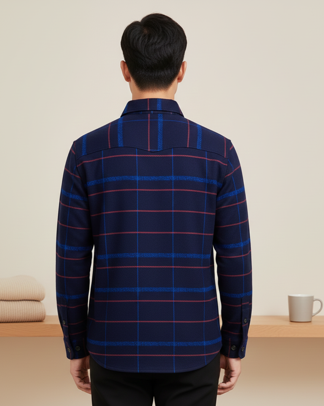 Camisa térmica xadrez para homem