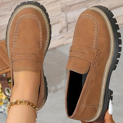 Mocassins de Plataforma para Mulher com Salto Alto e Biqueira Redonda