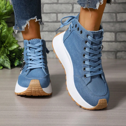 Sapatos casuais para mulher com sola alta ergonómica