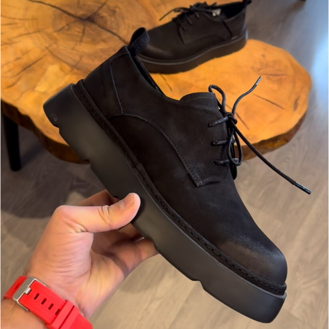 Sapatos casuais ortopédicos de camurça para homem com sola antiderrapante