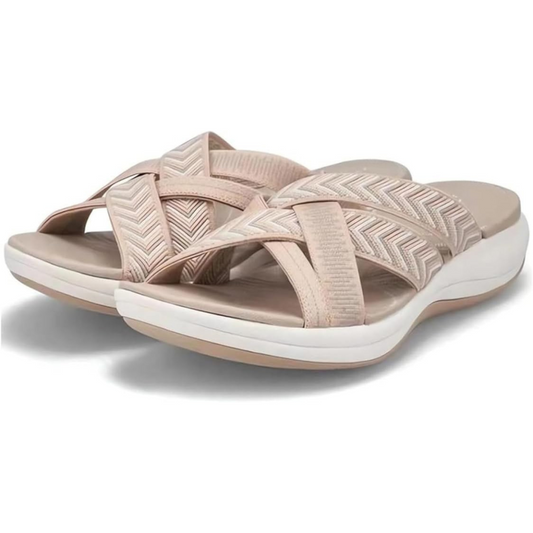 Sandálias de plataforma ergonómica para mulher