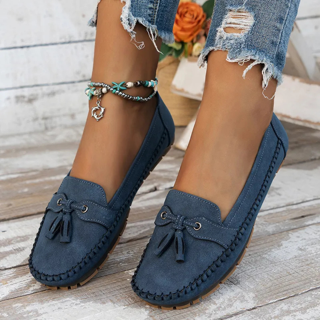 Mocassins de Mulher Macios e Confortáveis de Estilo Vintage com Laço