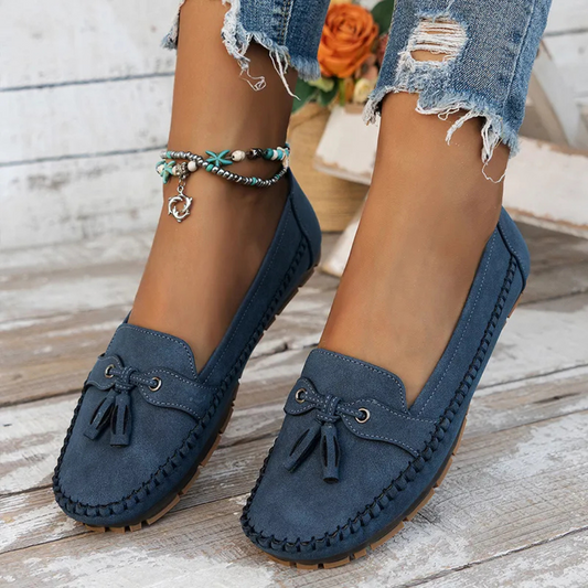 Mocassins de Mulher Macios e Confortáveis de Estilo Vintage com Laço