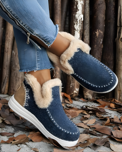 Botas de inverno com isolamento térmico e segurança antiderrapante para mulher