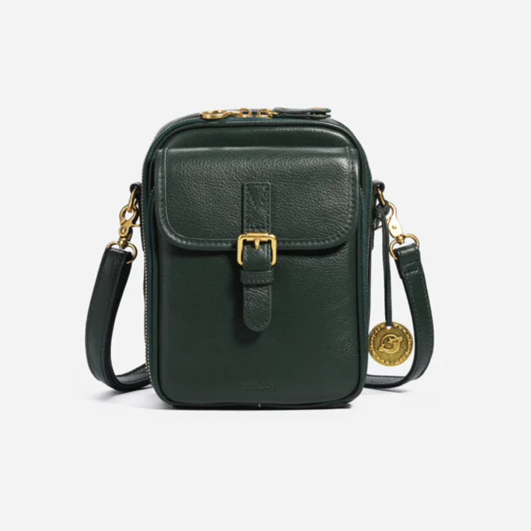 Bolsa de Ombro Compacta com Design Elegante e Fecho de Fivela