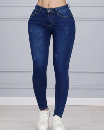 Calças de Ganga Justas com Efeito Push-up e Modelador