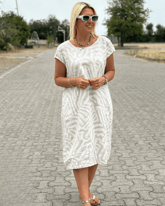 Vestido curto Boho solto e justo