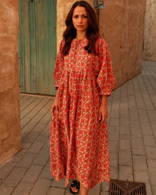 Vestido Midi de Manga Comprida com Estampado Floral