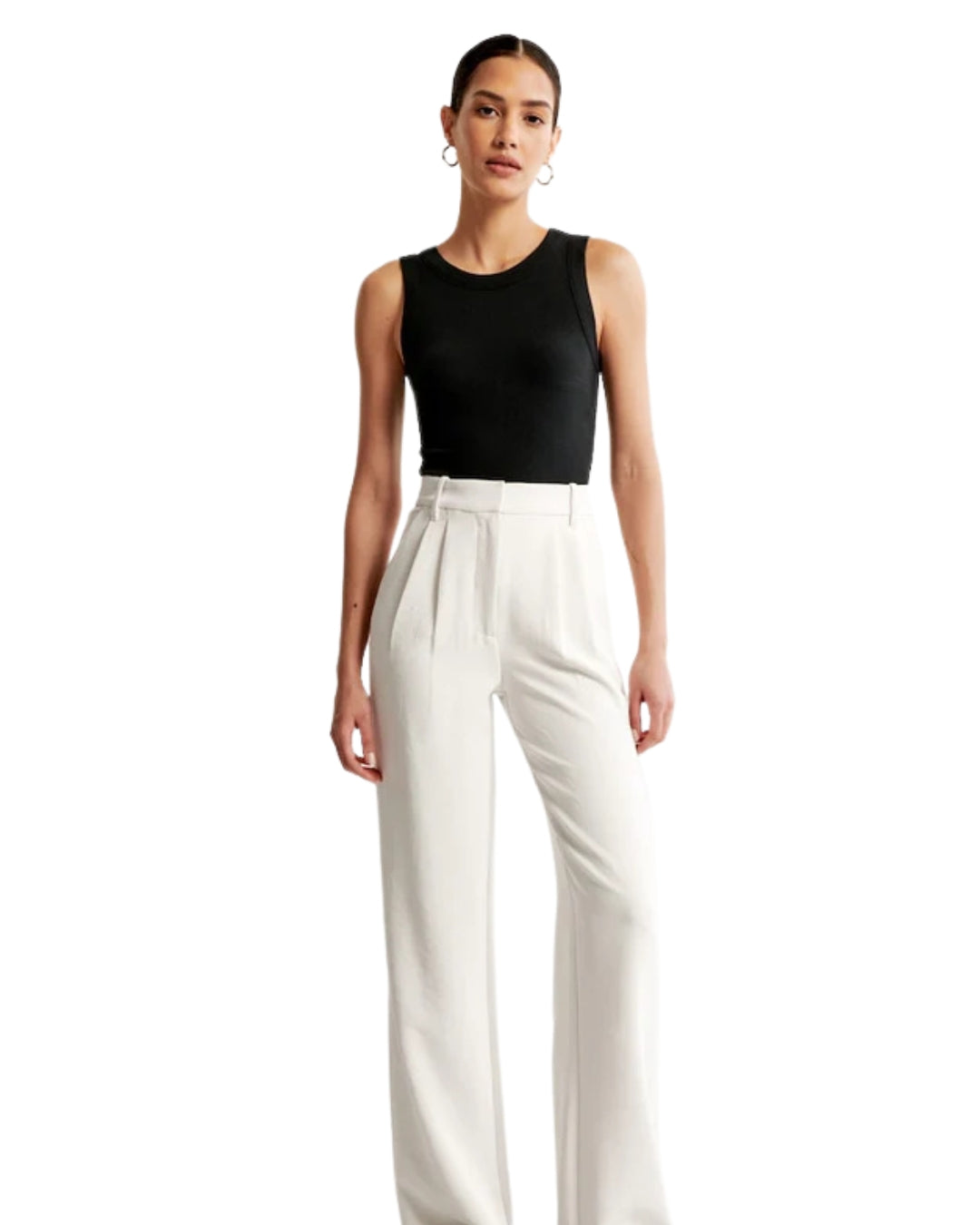 Calças Clássicas de Perna Larga para Mulher