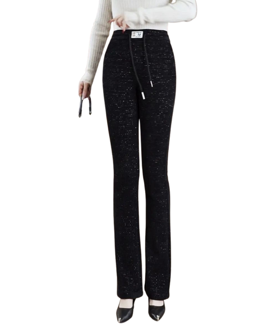 Calças térmicas à boca de sino para mulher