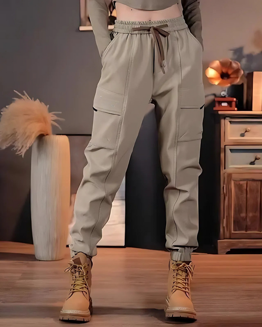 Calças Casuais Unissexo com Vários Bolsos