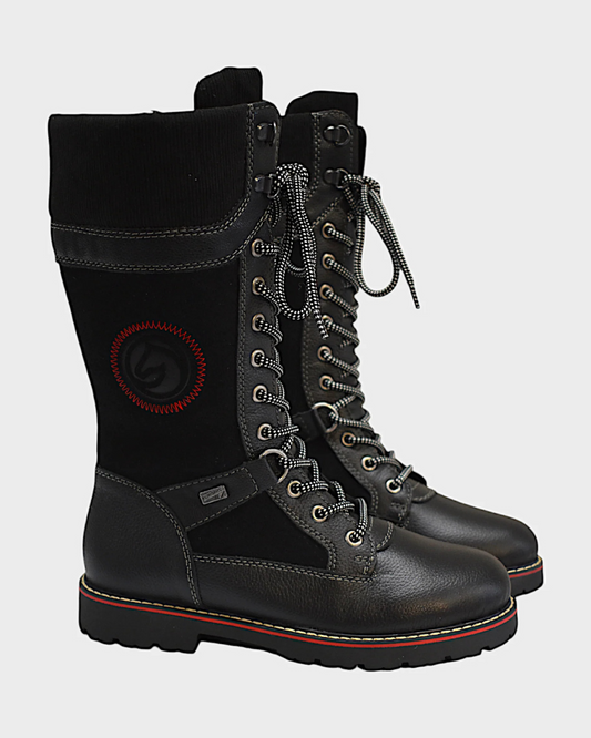 Botas Altas de Couro com Fecho Lateral Unissexo