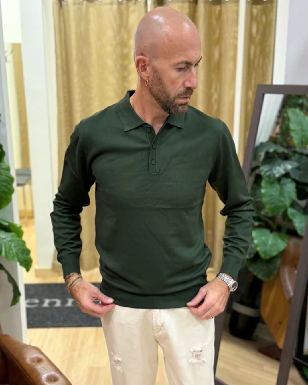 Polo de Manga Longa para Homem