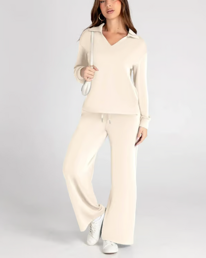 Conjunto Feminino de 2 Peças - Roupa Casual com Moletom de Manga Longa