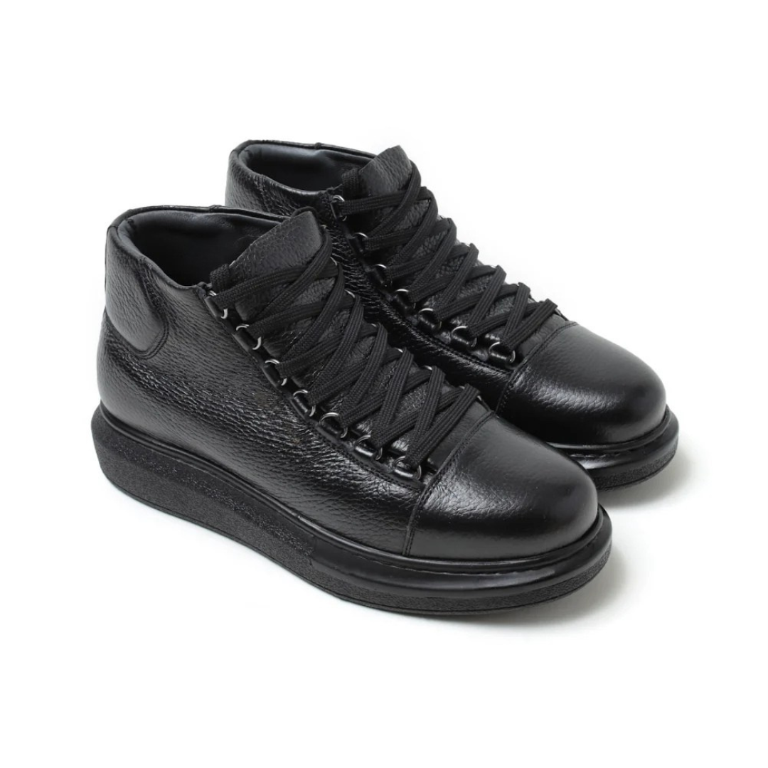 Sapatos casuais de couro para homem com sola ortopédica