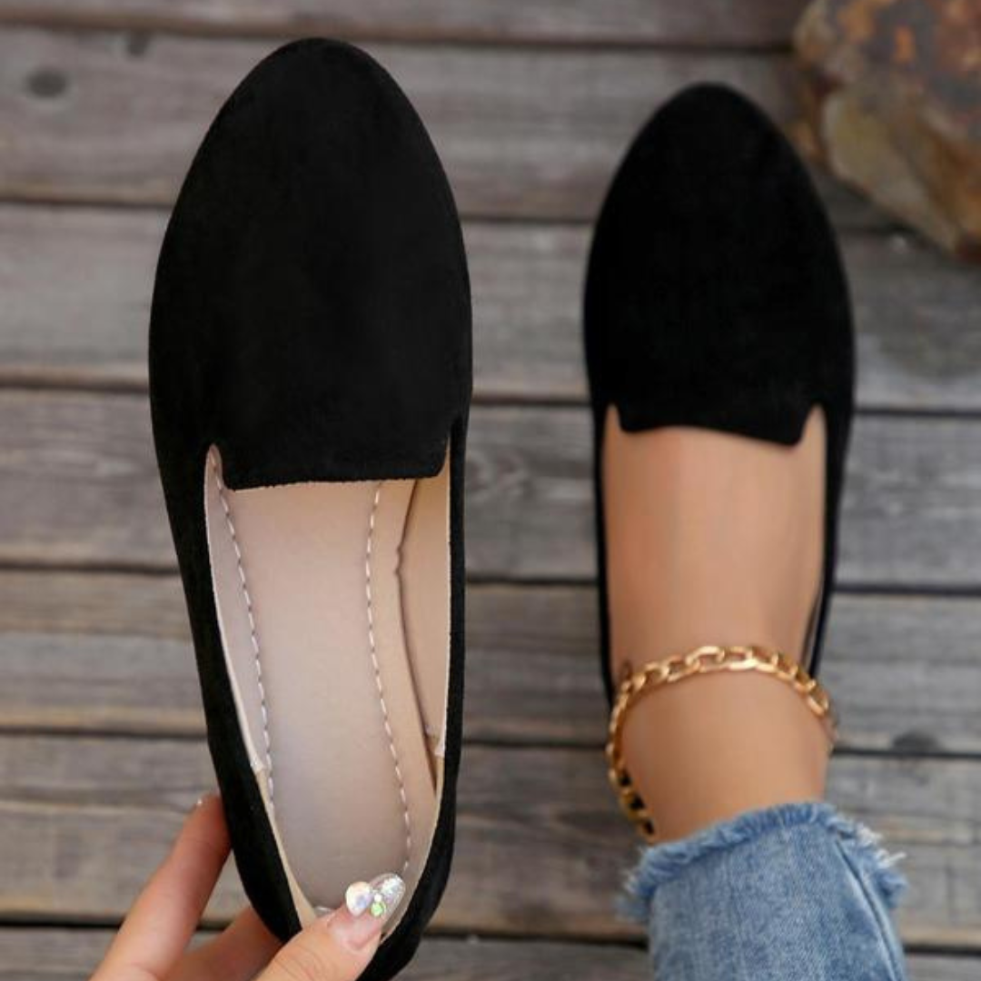 Sapatos Confortáveis de Biqueira Redonda com Sola de Plástico Leve