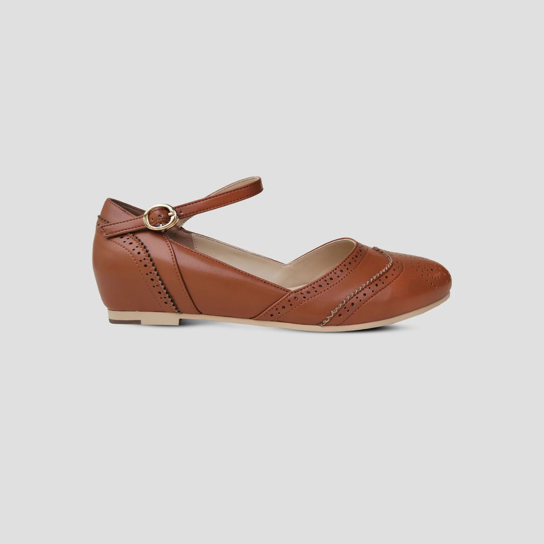 Sapatilhas Femininas de Design Vintage com Perfurações