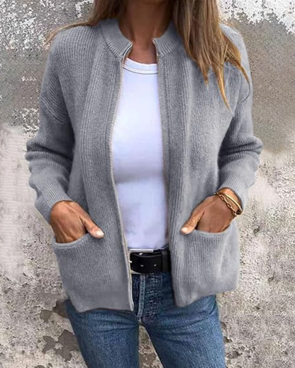 Cardigã Elegante e Quente de Mulher para a Estação de Inverno