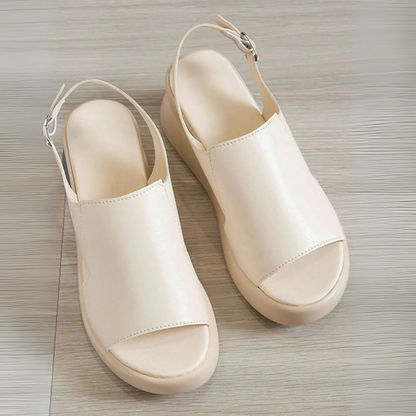 Sandálias ortopédicas de biqueira aberta com plataforma e duplo encaixe