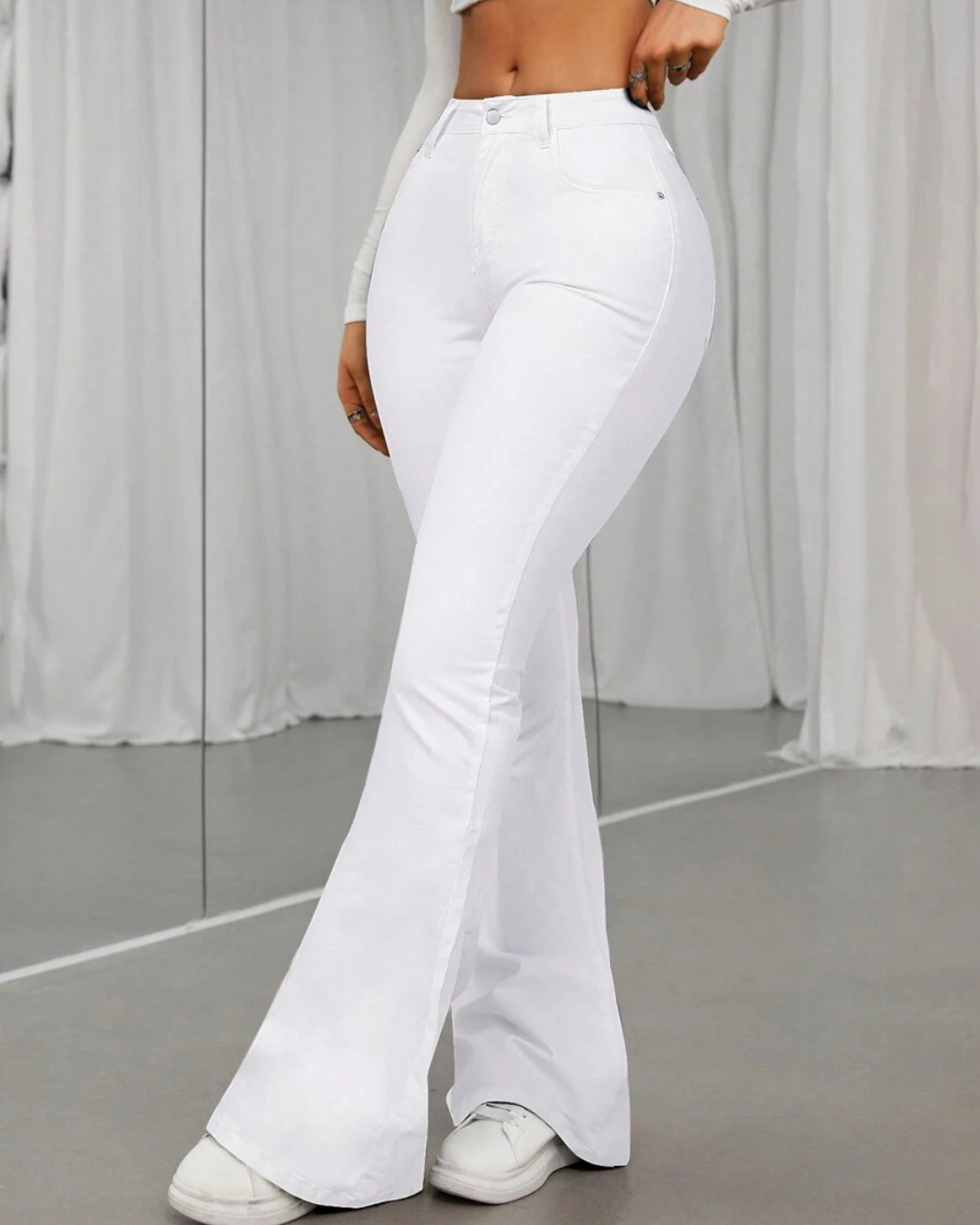 Calças de Cintura Alta para Mulher com Botas Largas