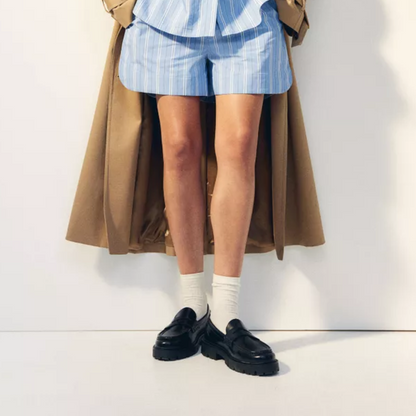 Mocassins em Couro Liso Unisexo