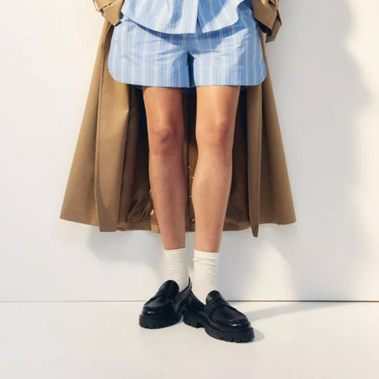 Mocassins em Couro Liso Unisexo