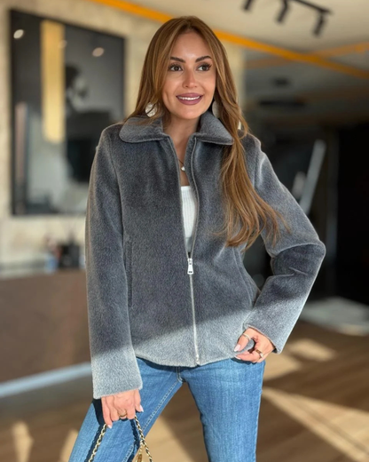 Casaco de veludo brilhante para mulher