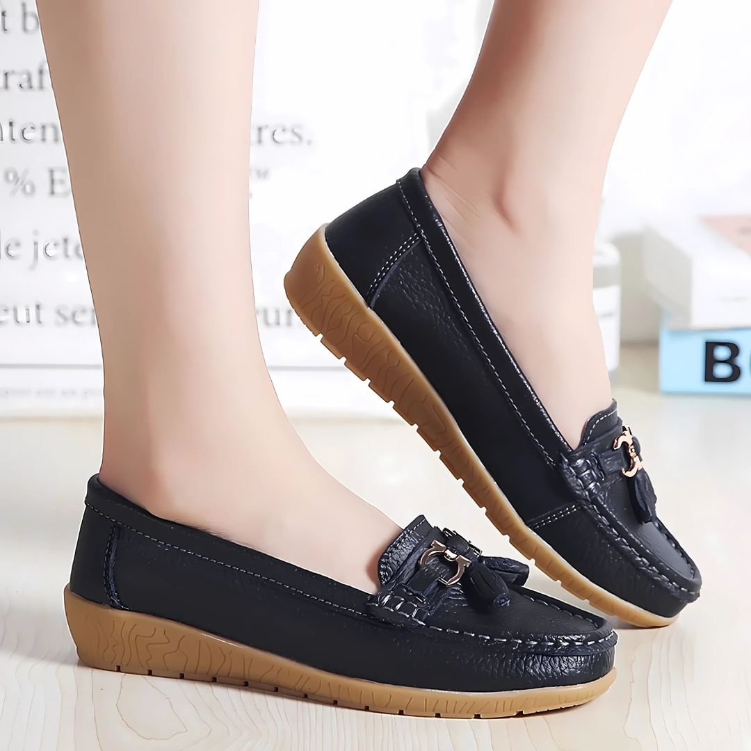 Mocassins de Couro Respirável para Mulher