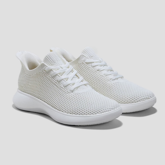 Sapatilha Branca para Mulher com Tecido Respirável e Sola Leve