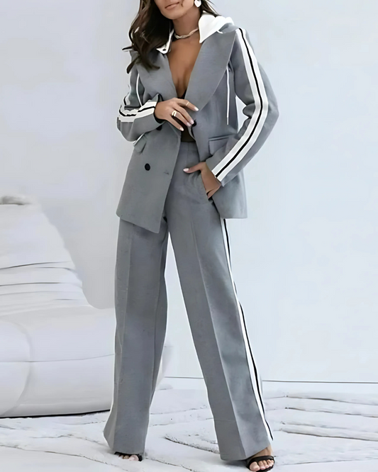 Conjunto Alfaiataria Desportiva com Blazer e Calças de Estilo Urbano