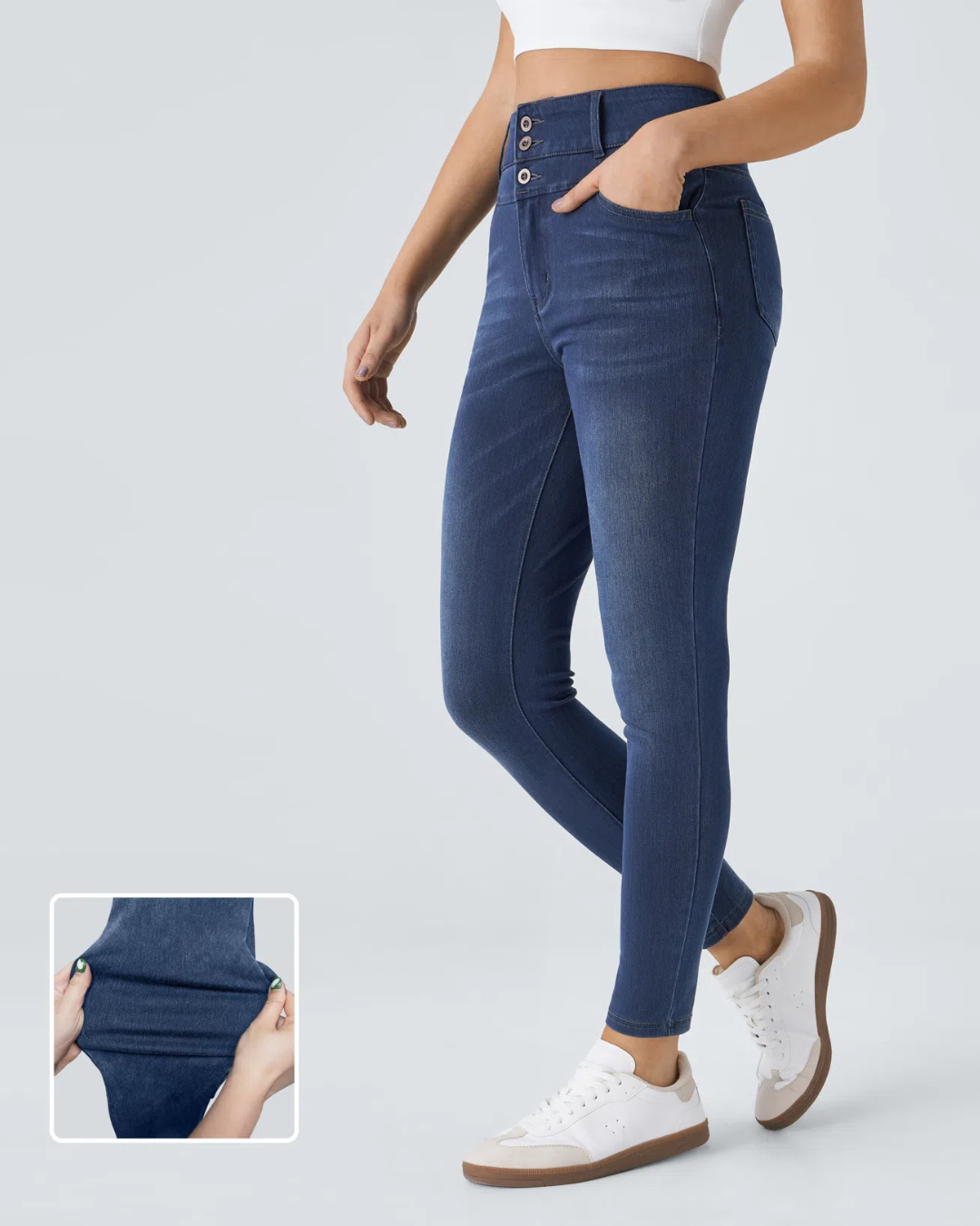 Calça Jeans Flexível Cintura Alta com Conforto Total