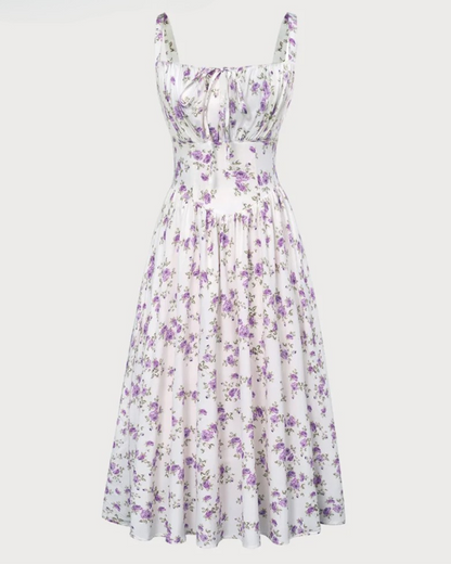 Vestido Floral com Cintura de Espartilho para Maior Ajuste e Bolsos Laterais para Mulher