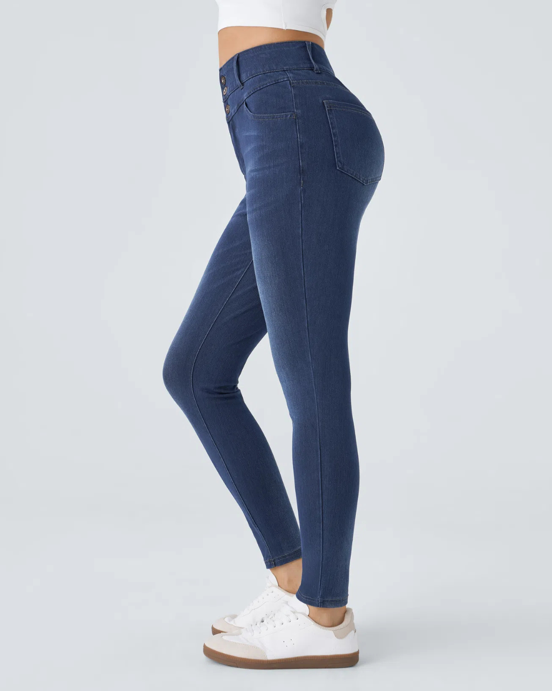 Calça Jeans Flexível Cintura Alta com Conforto Total