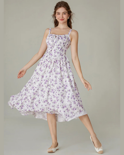 Vestido Floral com Cintura de Espartilho para Maior Ajuste e Bolsos Laterais para Mulher