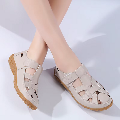 Sandálias Ortopédicas de Couro Respirável para Mulher