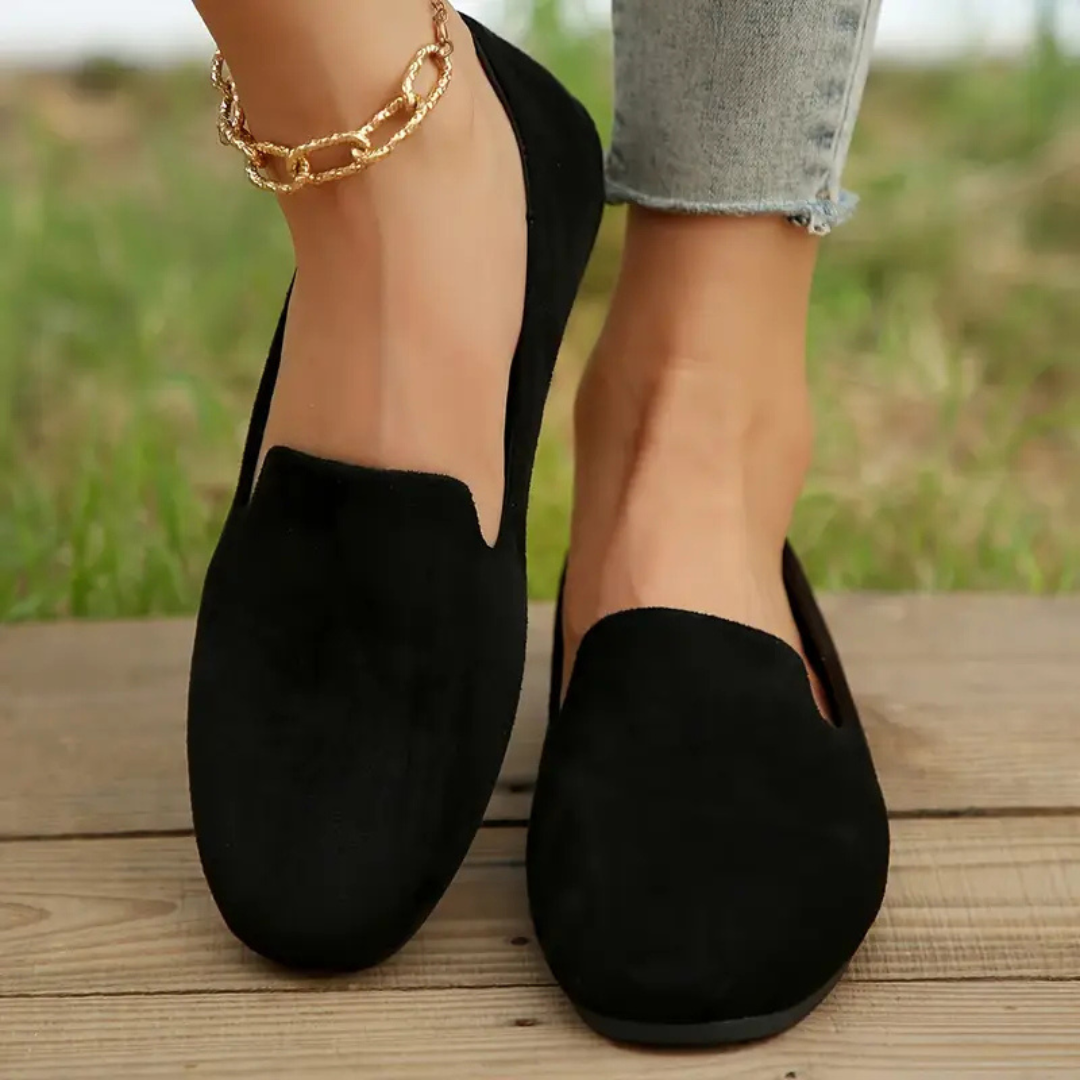 Sapatos Confortáveis de Biqueira Redonda com Sola de Plástico Leve